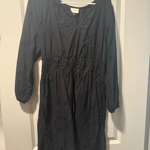 Universal Thread Black Eyelet 3/4 Sleeve Dress